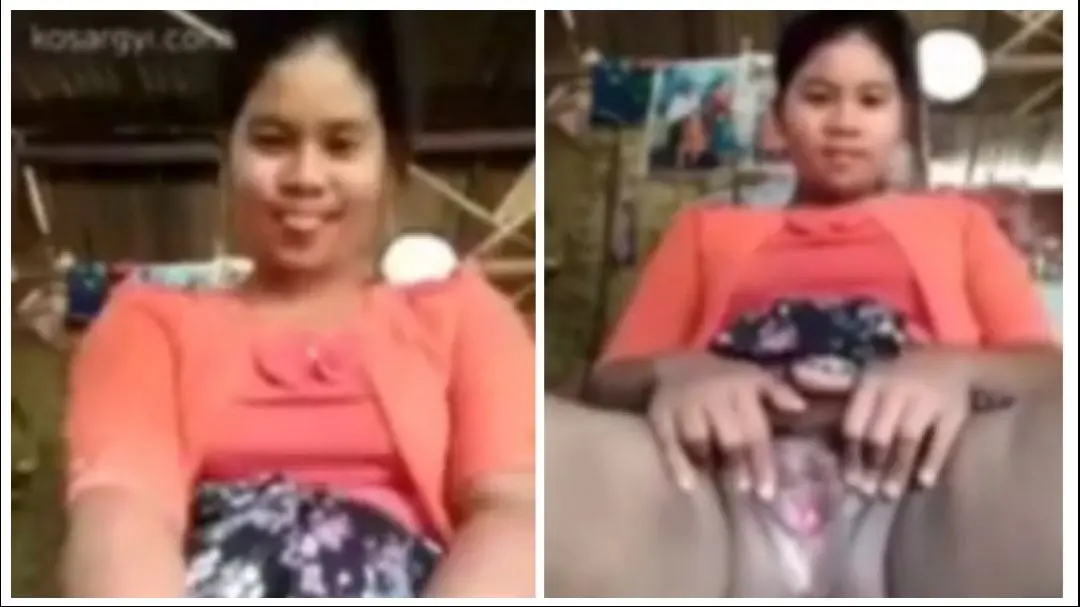 လျှာထုတ်ပြောင်ရင်း အဖုတ်ဖြဲပြတဲ့ တောသူမလေး – Chubby Girl Showing Pussy