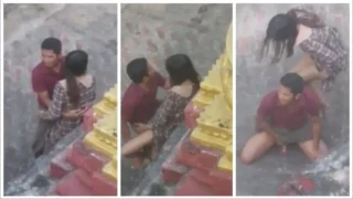 ဘုရားပေါ်လည်း မရှောင်တဲ့အတွဲ – Couple Having Sex On The Pagoda