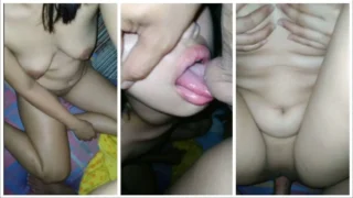 ဂွေးစိပါမကျန်စုပ်တာတော့ လွန်တာပေါ့ – Couple Good Blowjob And Fucking