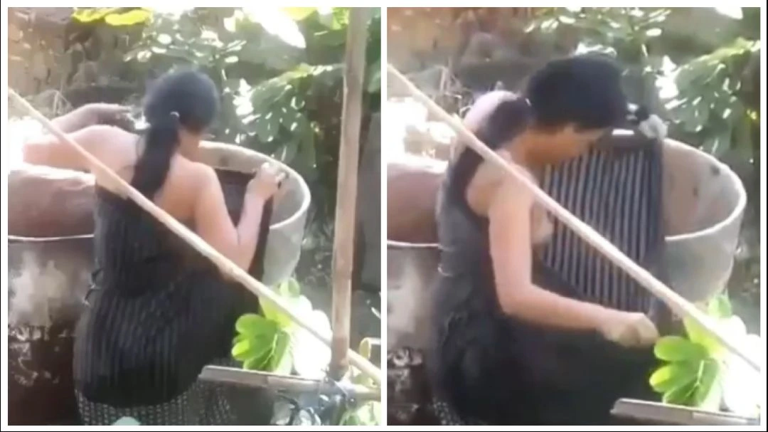 ရေချိုးချောင်းရိုက် (၃၁) – Teen Shower At Outside Home