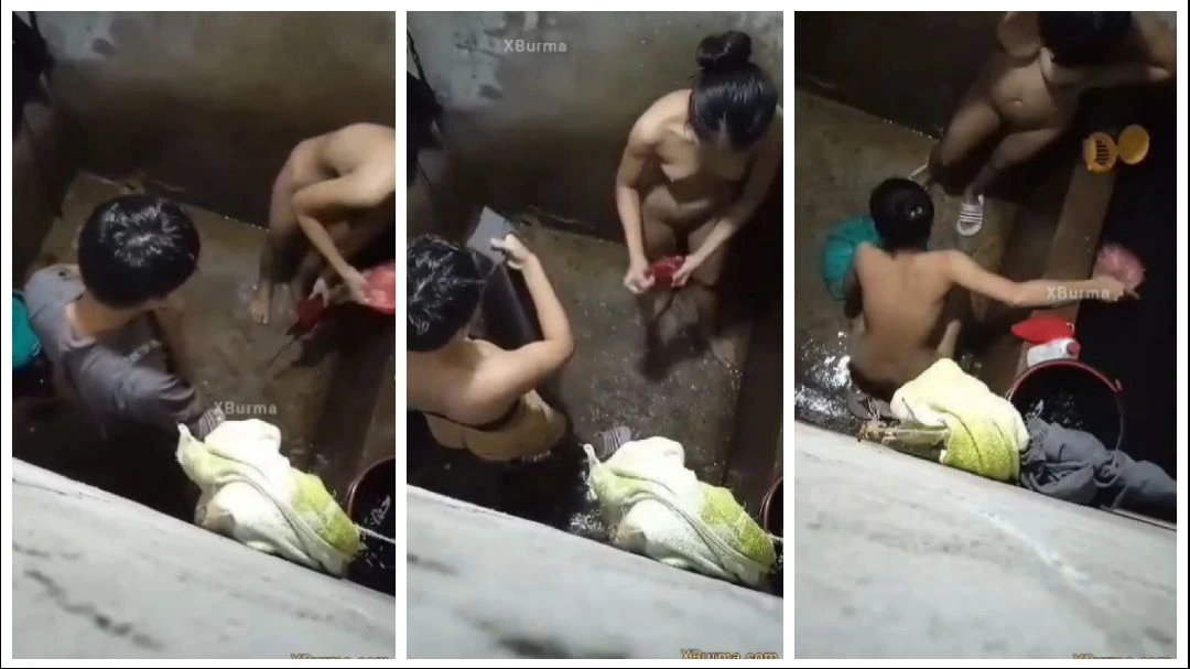 ရေချိုးချောင်းရိုက် (၃၇) – Teen Group Shower In The Bathroom